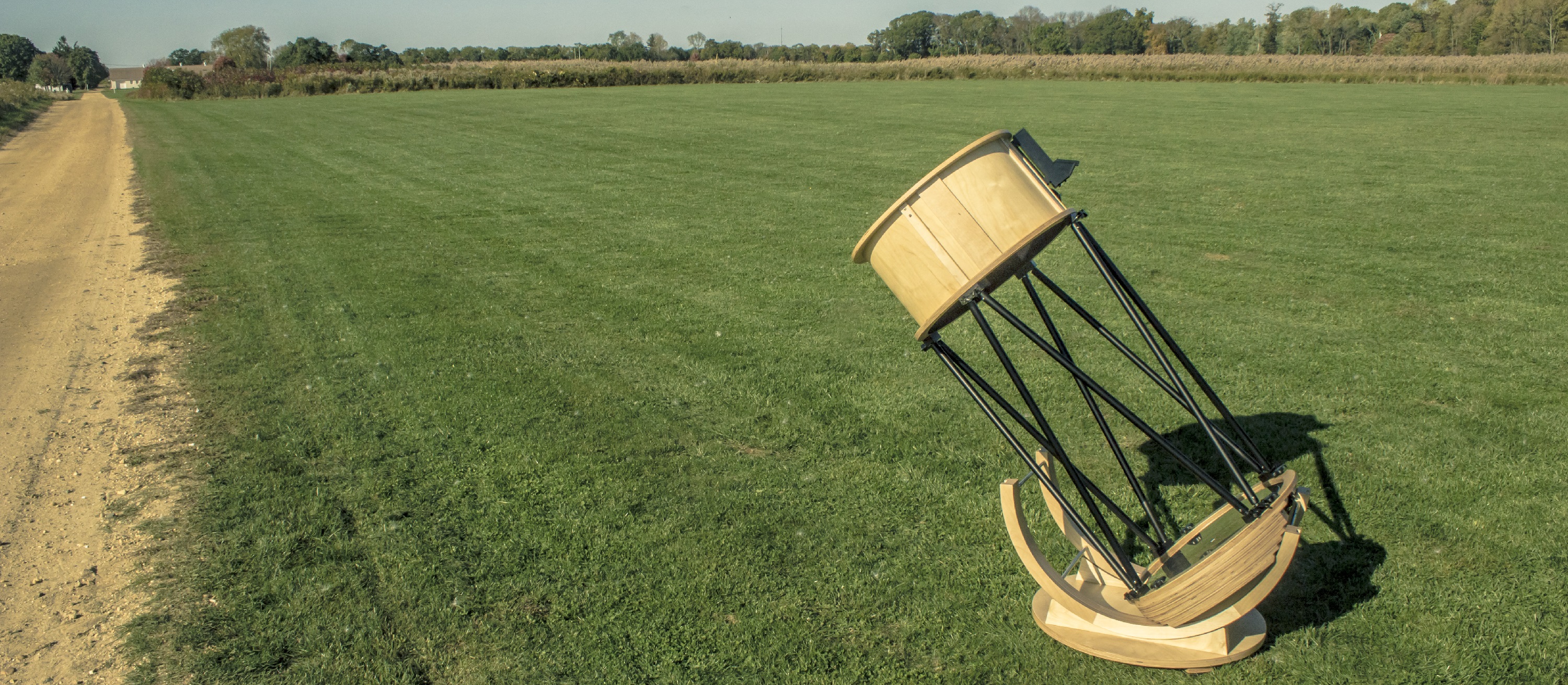 A Waite Research Renegade truss telescope set up in an open field